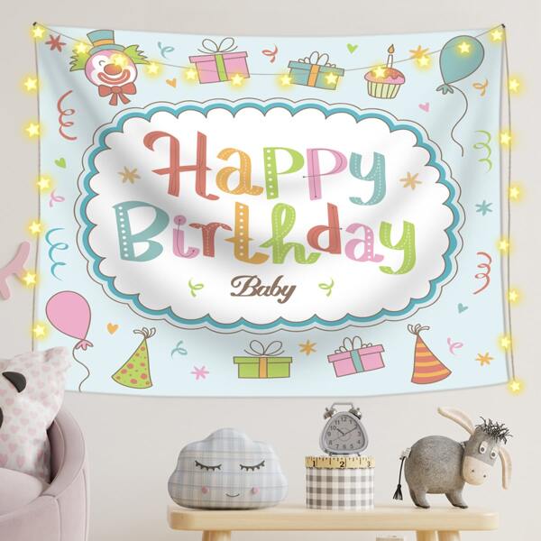 

Kids Slogan Graphic Tapestry, Multicolor