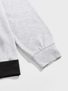 Manfinity Hombres Sudadera con capucha de color combinado con cordón