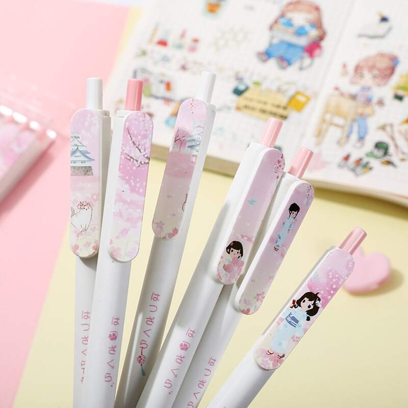 

6pcs Cartoon Graphic Gel Pen