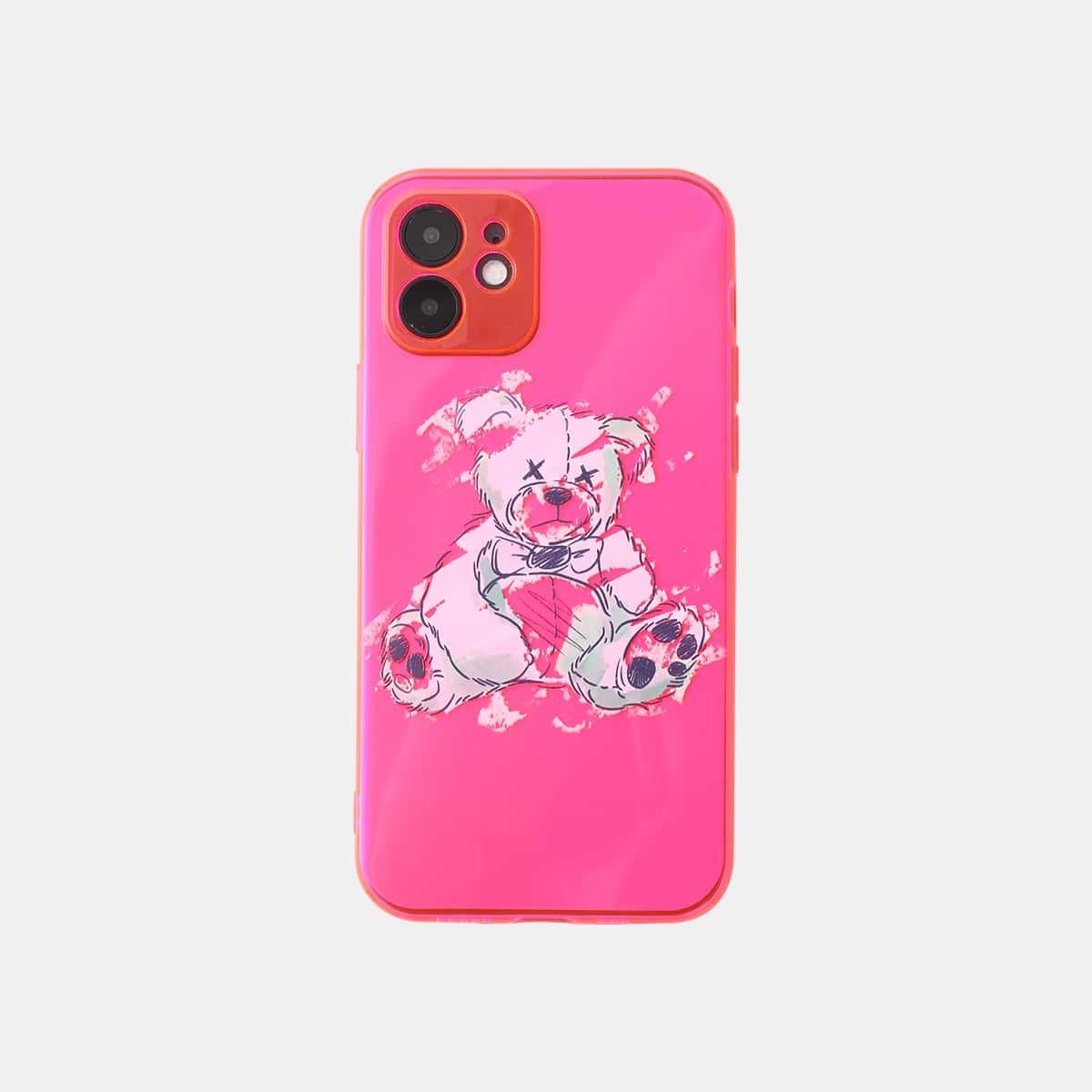 

1pc Cartoon Bear Phone Case & 1pc Laser Paper, Multicolor