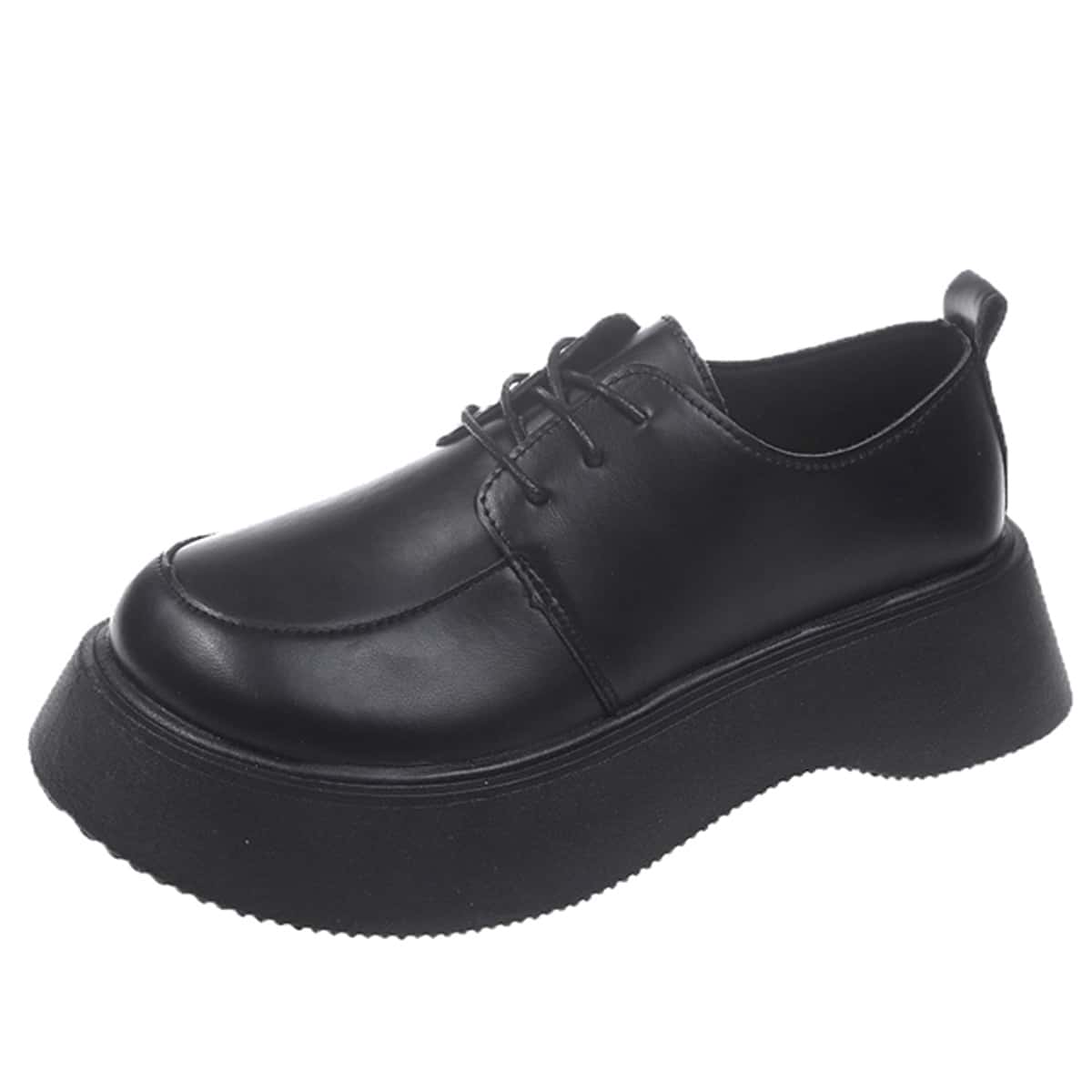 

Lace-up Front Platform Oxfords, Black