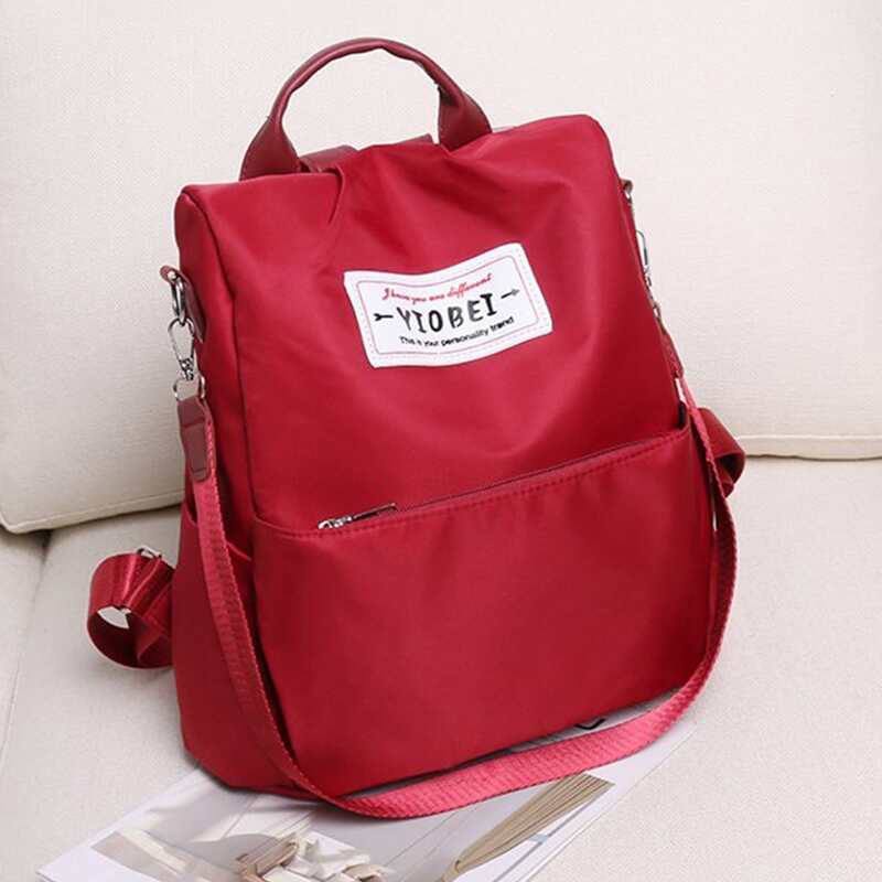 

Letter Patch Classic Backpack, Red