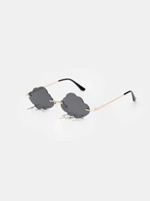 ROMWE Street Life Novelty Lens Rimless Fashion Glasses - Grey - View 2