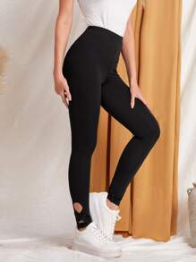 EMERY ROSE Quần tất nữ Hội Chữ thập màu trơn Giải trí - màu đen - Xem 4