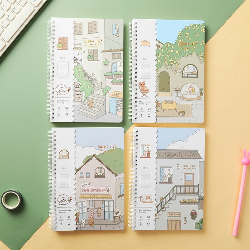 

2pcs Cartoon Graphic Random Notebook, Multicolor