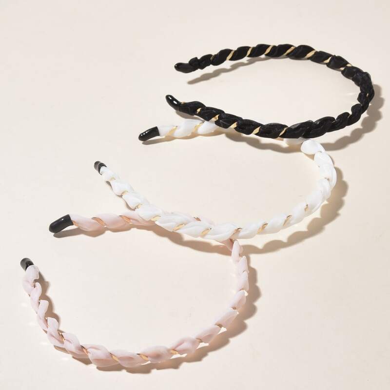 

3pcs Twist Headband, Multicolor