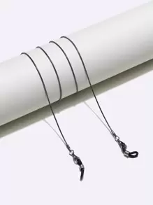 Dây đeo mắt kính và khẩu trang bằng đồng 1,2mm thanh lịch, nhiều màu sắc: Đen, Vàng, Bạc, Phụ kiện kính dành cho phụ nữ - màu đen - Xem 1