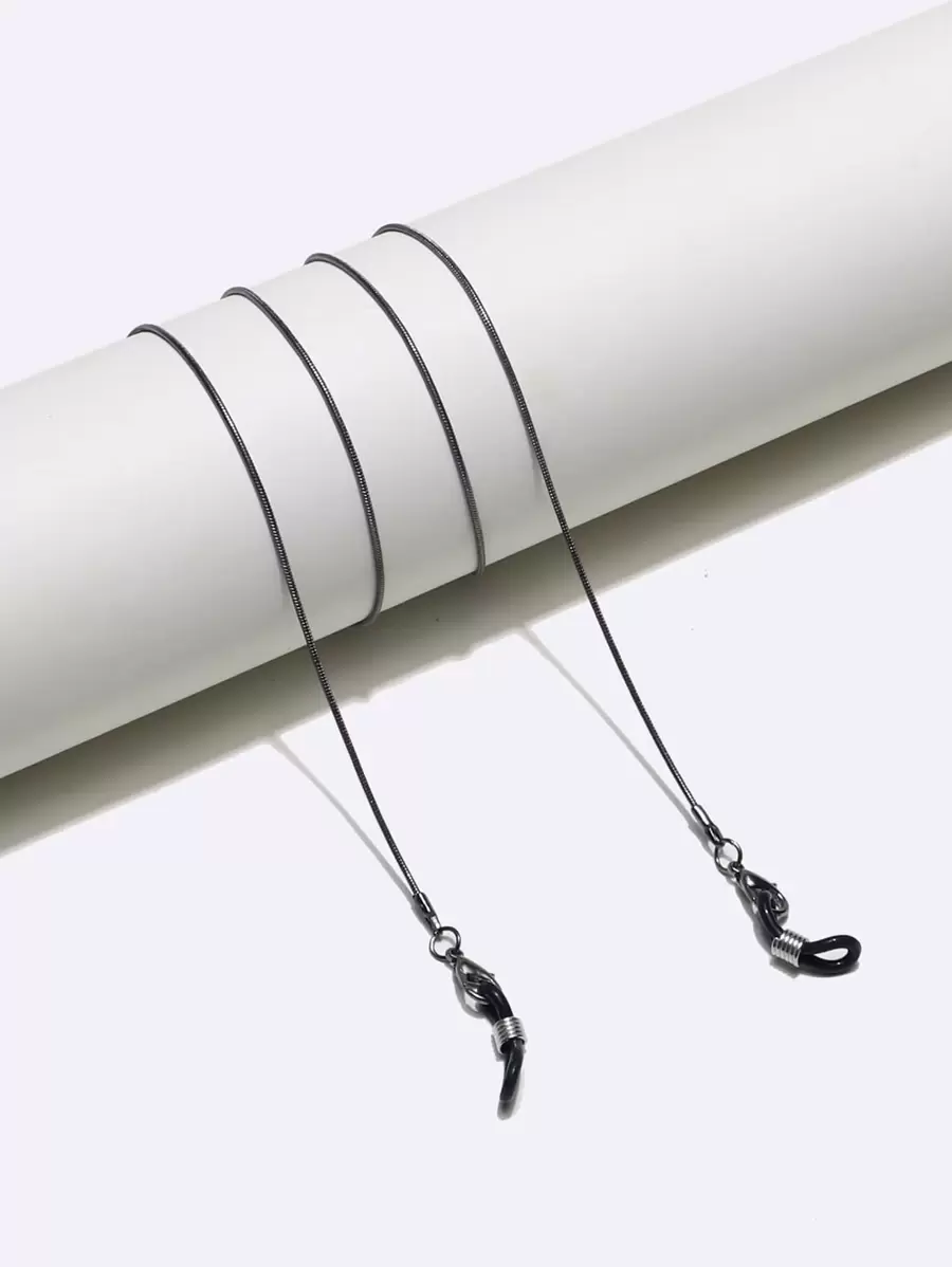 Dây đeo mắt kính và khẩu trang bằng đồng 1,2mm thanh lịch, nhiều màu sắc: Đen, Vàng, Bạc, Phụ kiện kính dành cho phụ nữ - màu đen - Xem 1