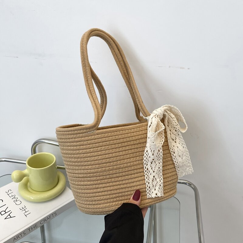 

Bow Decor Tote Bag, Khaki