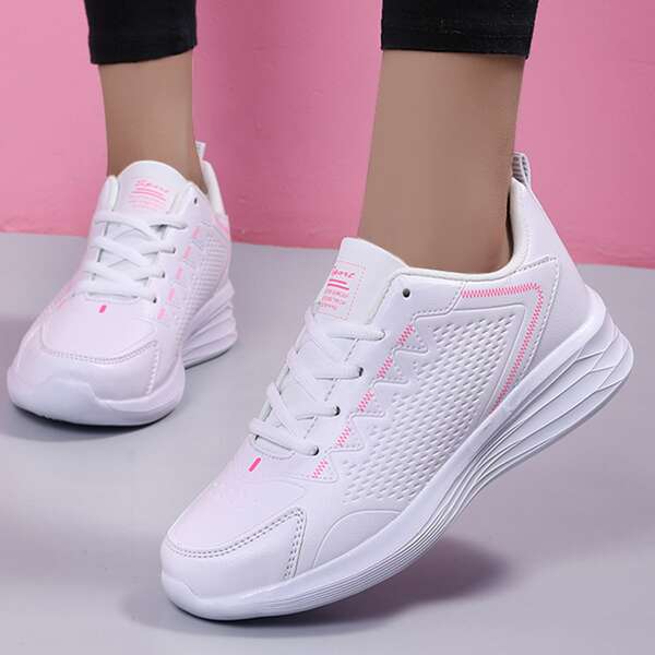 

Minimalist Lace Up Front Running Shoes, White