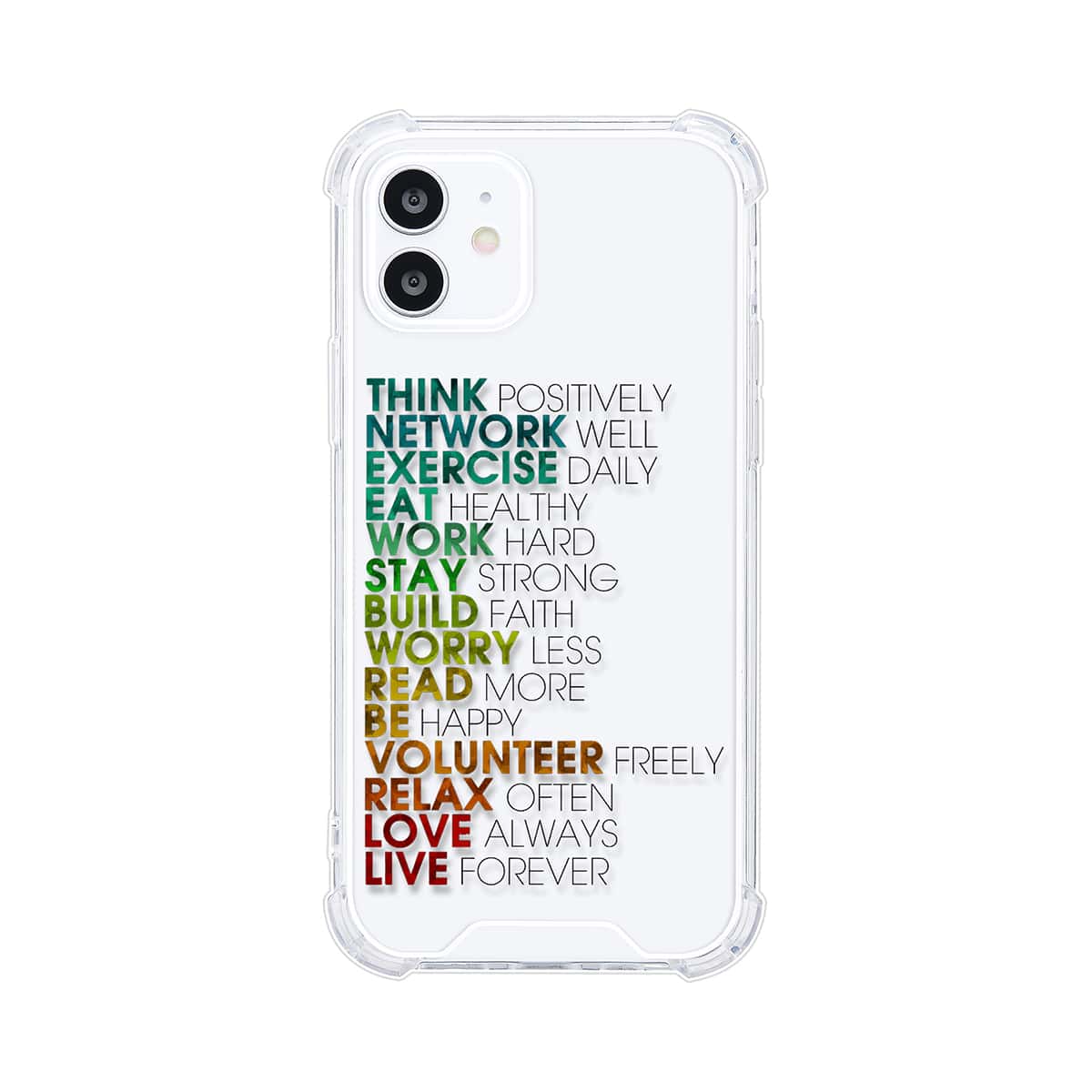 

Letter Graphic Clear Phone Case, Multicolor