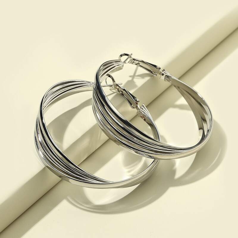 

Minimalist Hoop Earrings, Silver