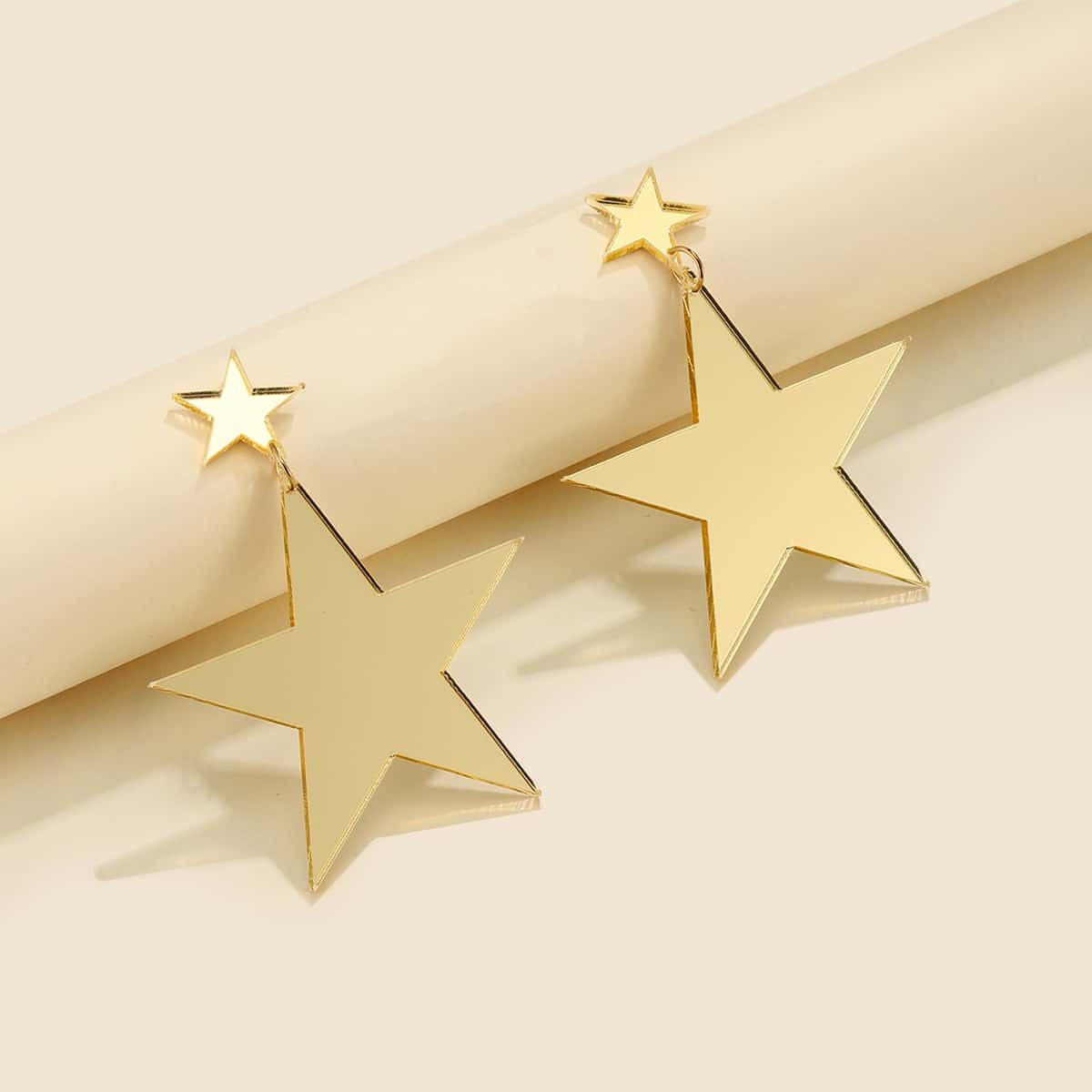 

Star Charm Earrings, Gold