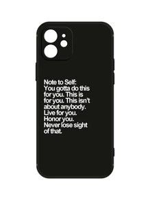 Letter Graphic Phone Case Compatible With iPhone15/15Plus/15Pro/15Promax - Black and White - View 2