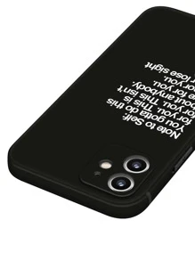 Letter Graphic Phone Case Compatible With iPhone15/15Plus/15Pro/15Promax - Black and White - View 4