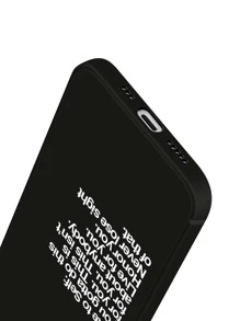 Letter Graphic Phone Case Compatible With iPhone15/15Plus/15Pro/15Promax - Black and White - View 5