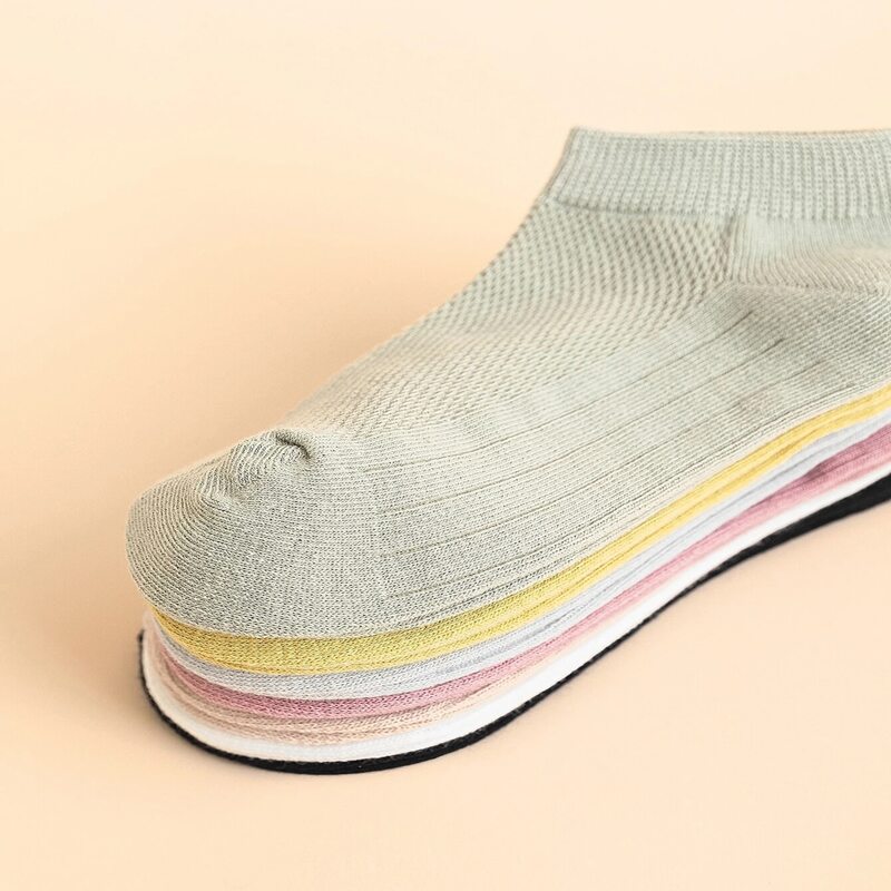 

7pairs Solid Ankle Socks, Multicolor