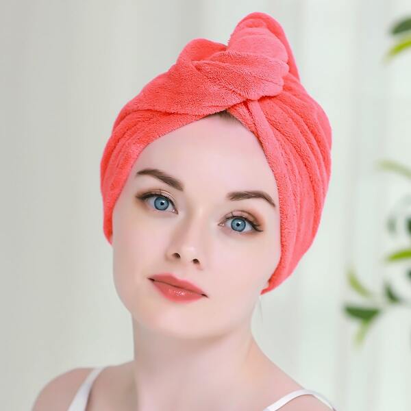

Plain Hair Drying Cap, Watermelon pink