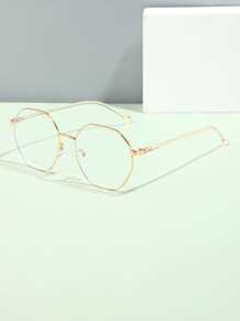 1 件装金属几何多边形 Tr 眼镜 眼镜配件 女士 - 無色 - 查看 2