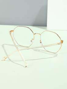 1 件装金属几何多边形 Tr 眼镜 眼镜配件 女士 - 無色 - 查看 3