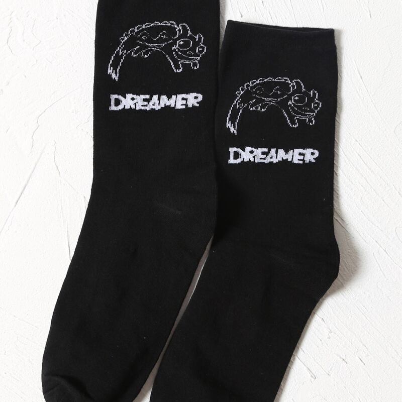 

Letter Graphic Crew Socks, Black