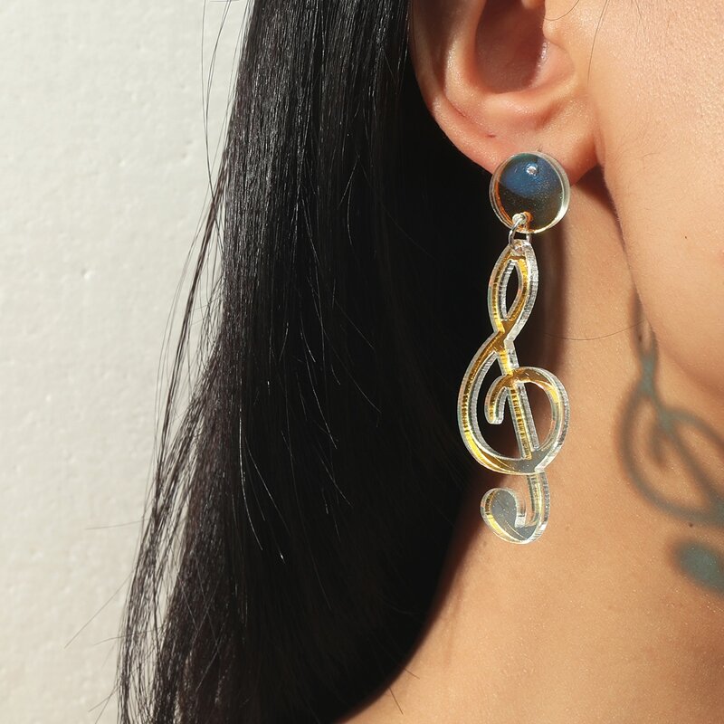 

Musical Note Drop Earrings, Multicolor