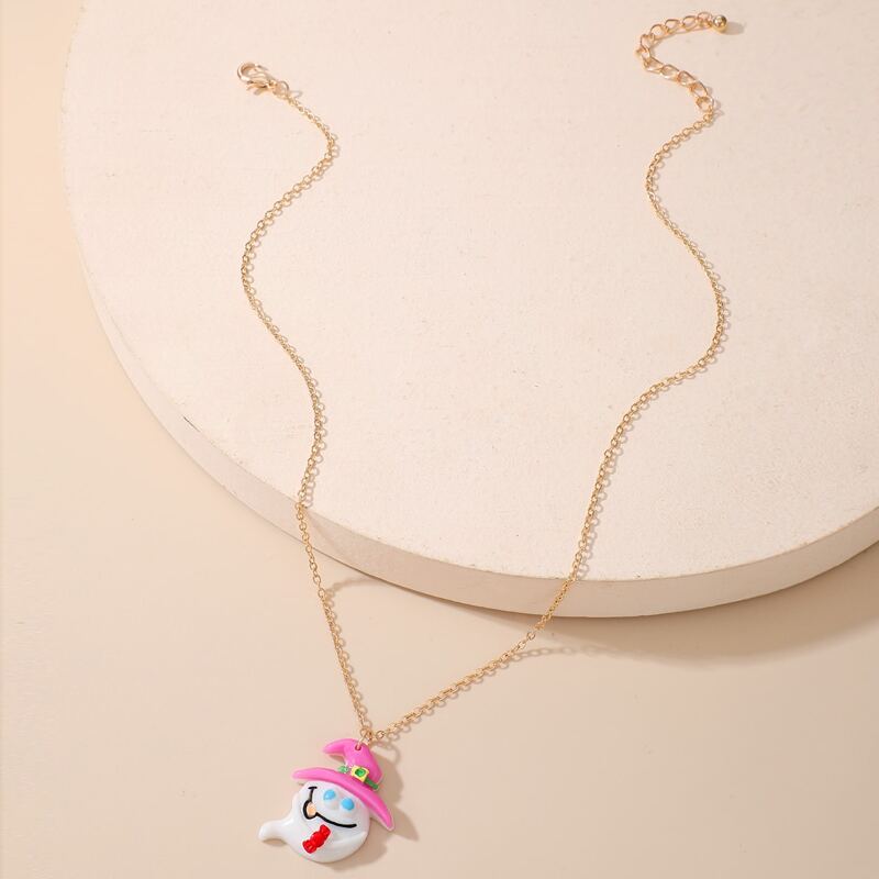 

Halloween Ghost Pendant Necklace, Multicolor