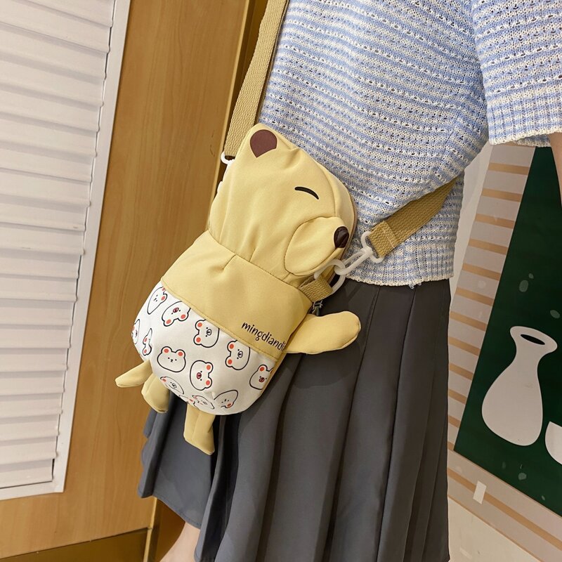 

Bear Design Crossbody Bag, Yellow