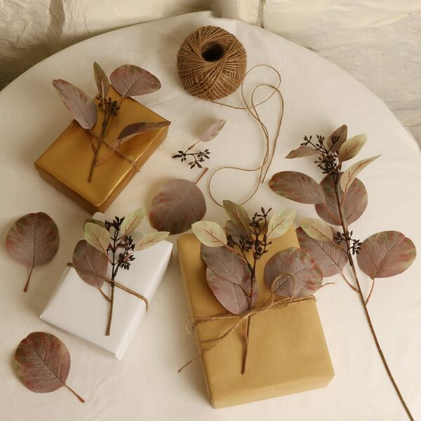 

1pc Artificial Leaf, Coffee brown