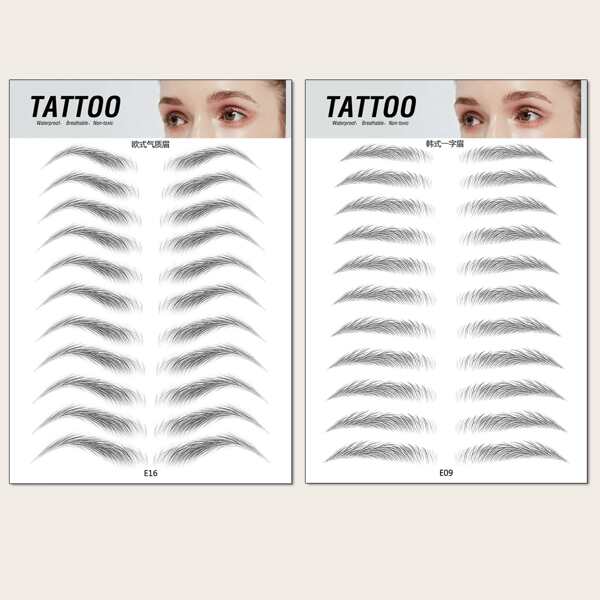 

2sheets Bionic Eyebrow Sticker, Black