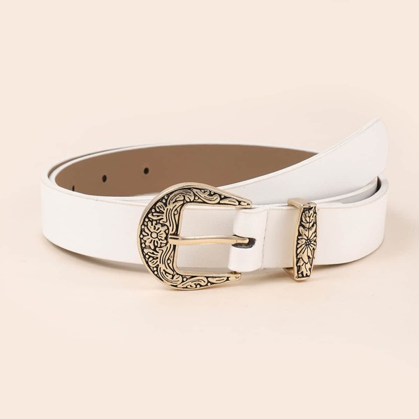 

Belt With Hole Punch, White