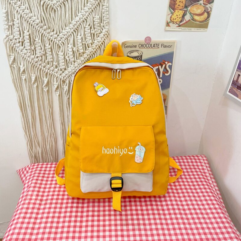 

Two Tone Pocket Front Backpack, Yellow