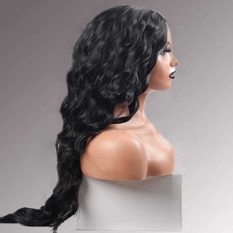 

Natural Long Curly Wig, Black
