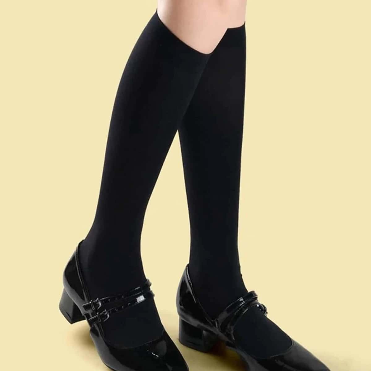

3pairs Solid Socks, Black