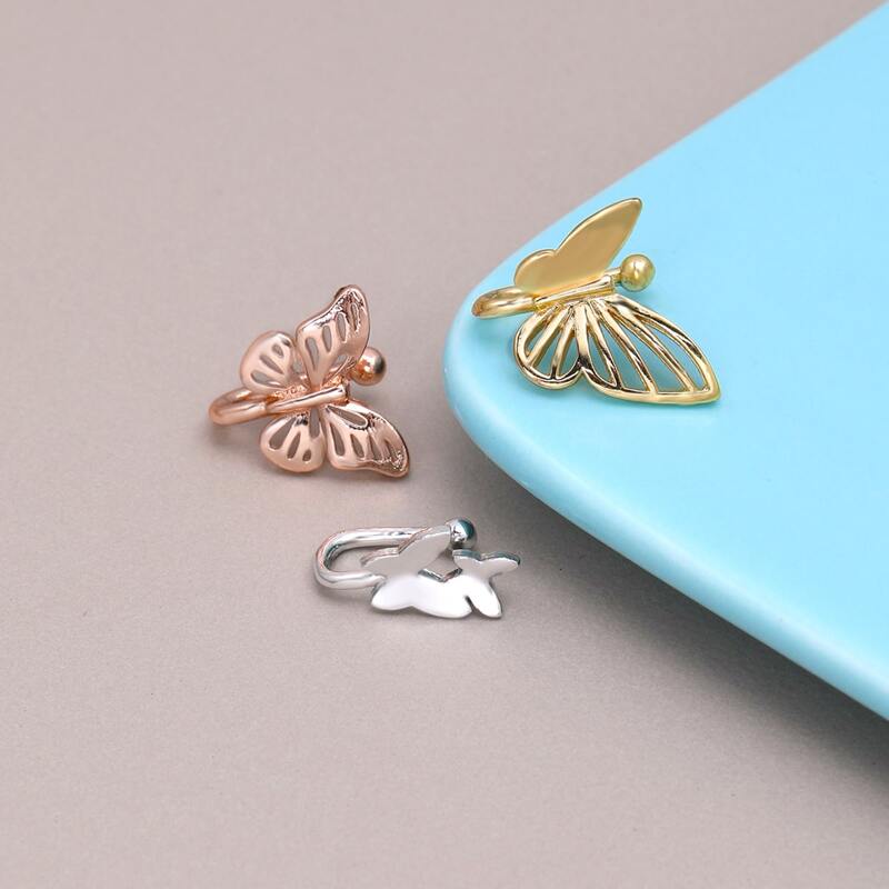 

3pcs Butterfly Design Nose Ring, Multicolor