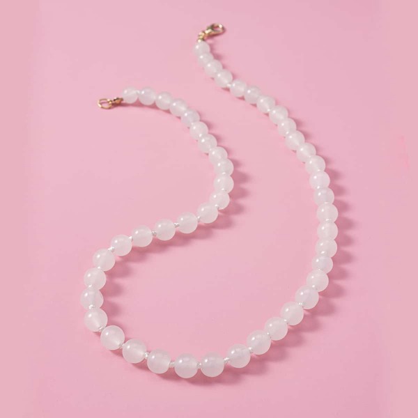 

Glass Beaded Necklace, White