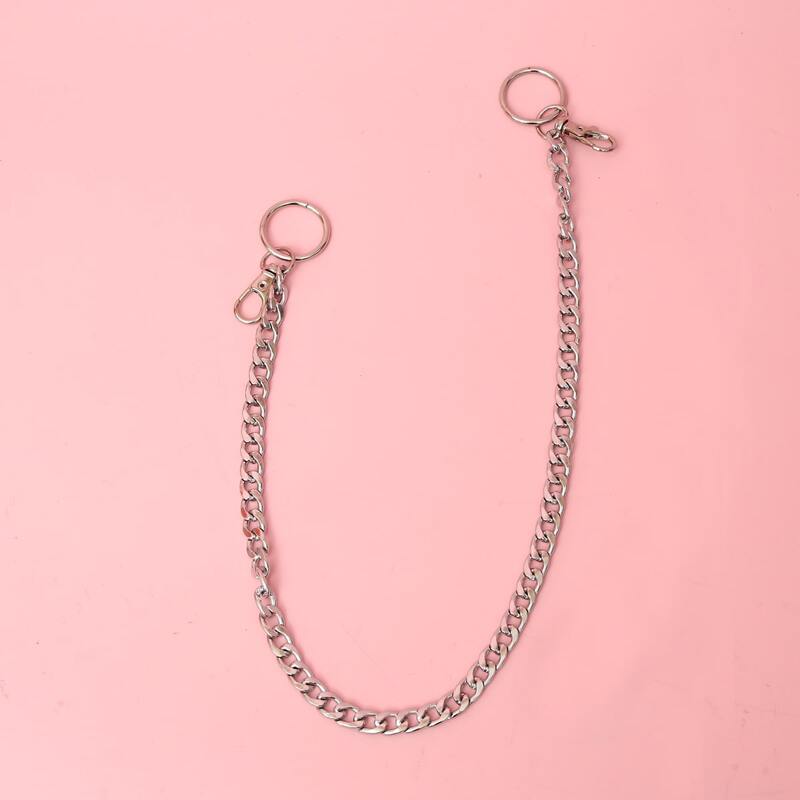 

Simple Solid Pants Chain, Silver