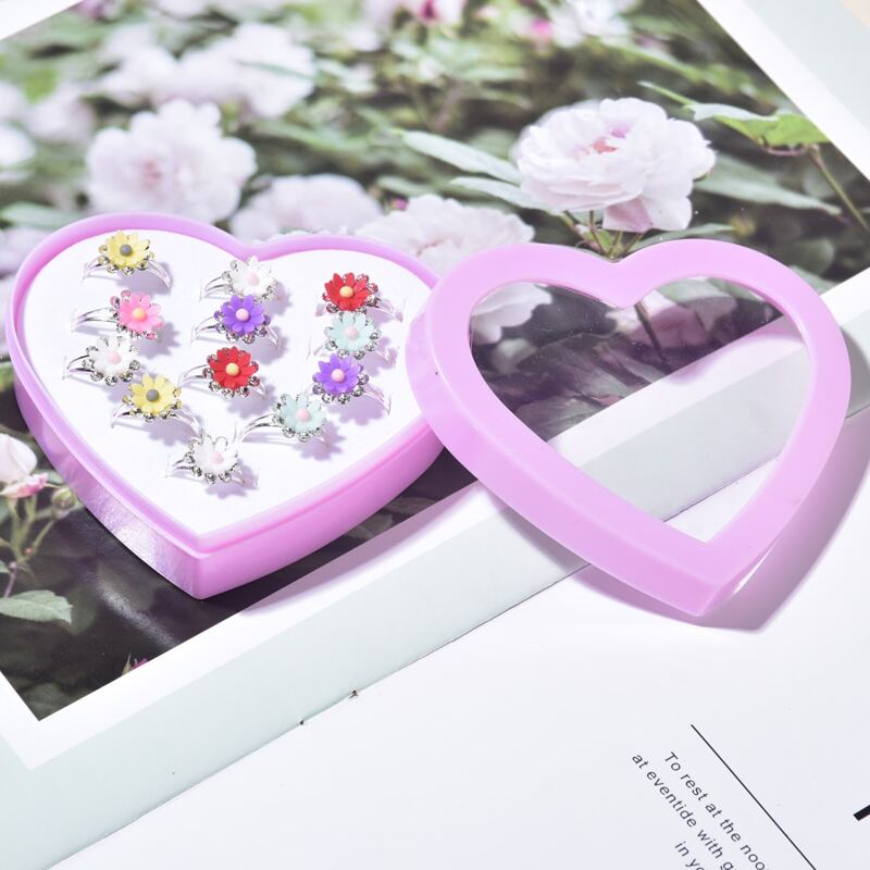 

12pcs Random Color Floral Decor Ring, Multicolor