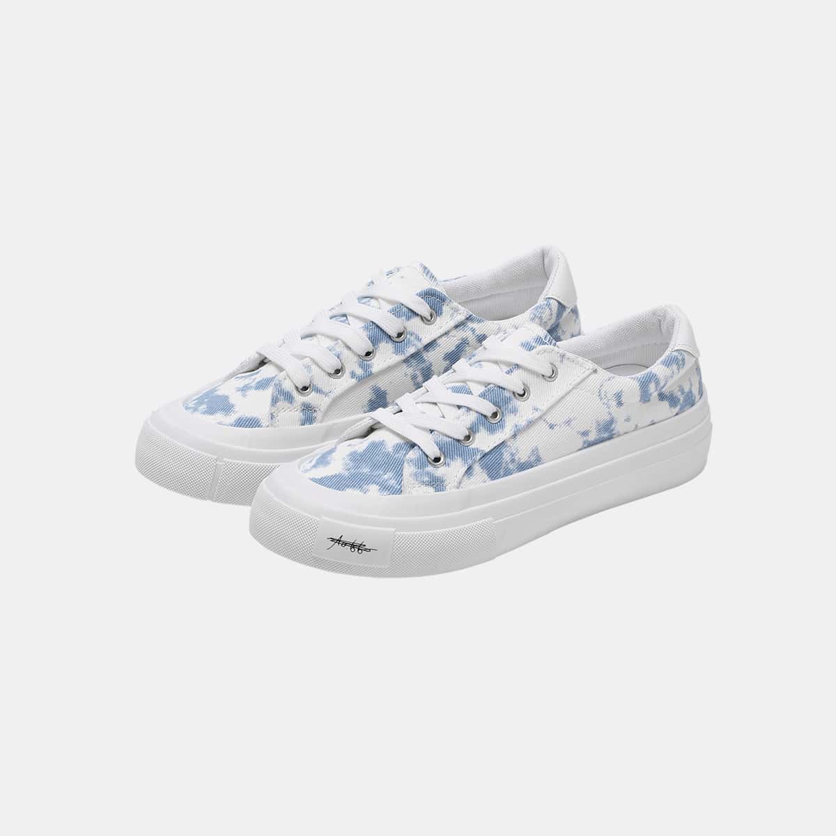 Tie Dye Pattern Canvas Shoes, Blue