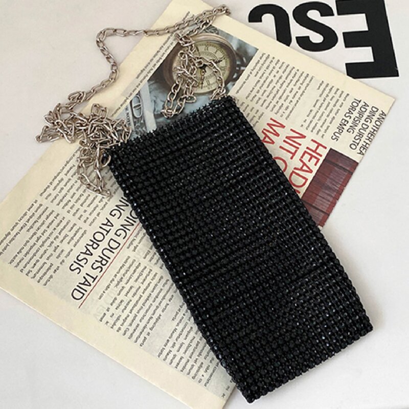 

Rhinestone Crossbody Bag, Black