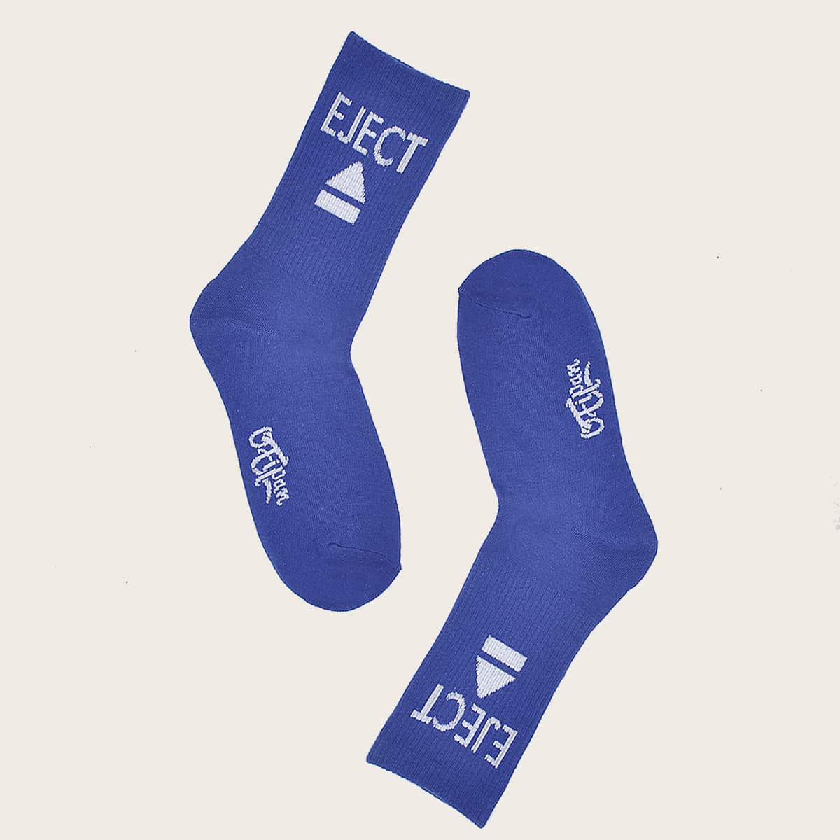

Letter Graphic Crew Socks, Royal blue