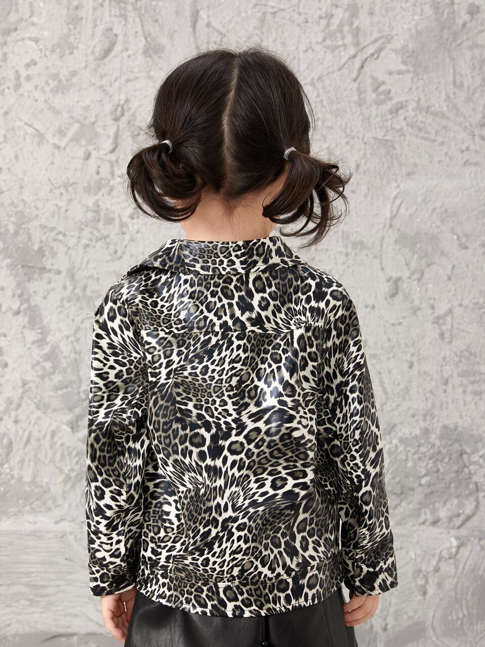 Toddler Girls Leopard Print Moto Jacket