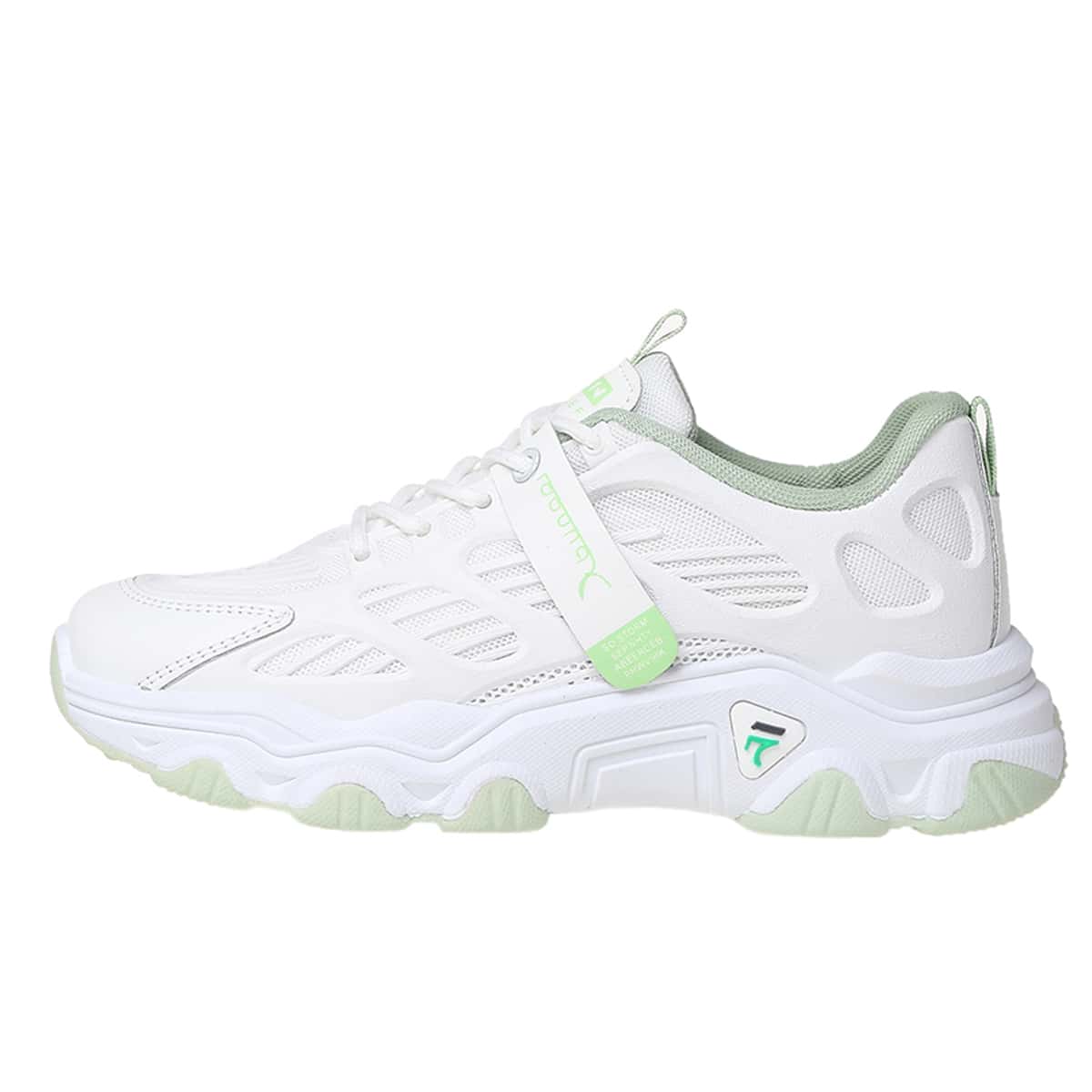 

Letter Detail Mesh Panel Lace-up Front Sneakers, White