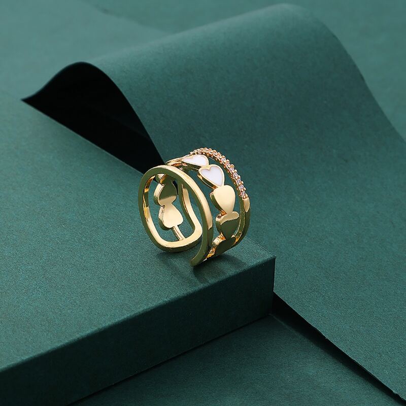 

1pc Heart Cuff Ring, White