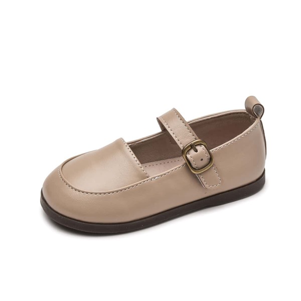

Toddler Girls Minimalist Flat Mary Janes, Beige