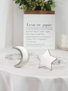 2 cái Mặt Trăng & Ngôi Sao Khóa Rèm Mùa Xuân - Bạc - Xem 3