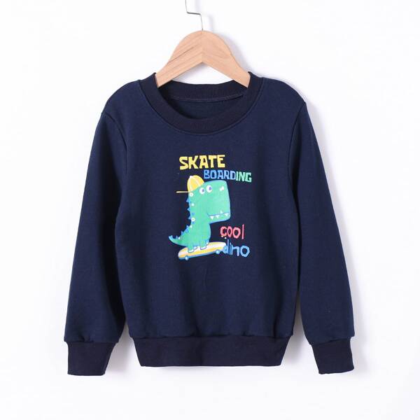 

Toddler Boys Dinosaur & Letter Graphic Sweatshirt, Navy blue
