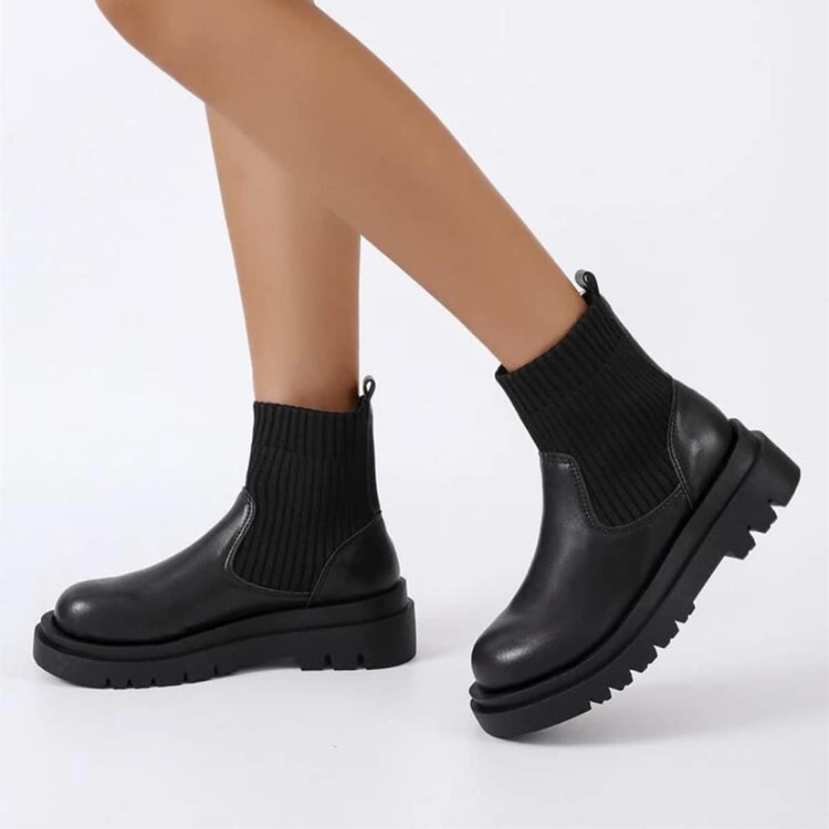 

Sock Design Slip On Chelsea Boots, Black