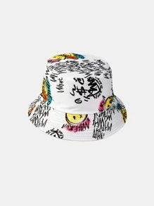 ROMWE Street Life Letter Graphic Bucket Hat Street - Multicolor - View 2