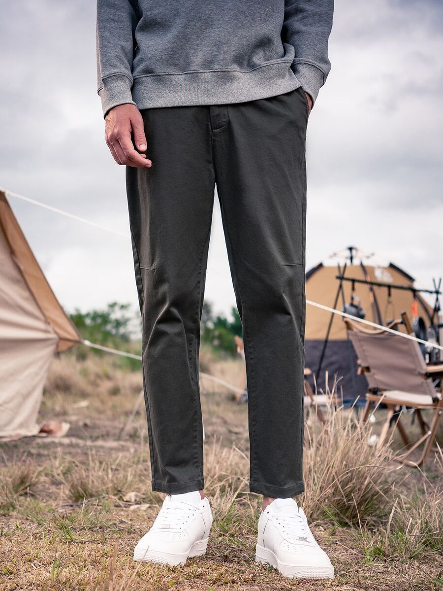 Quần Nam Túi màu trơn Giải trí - Màu xám đen - Xem 1